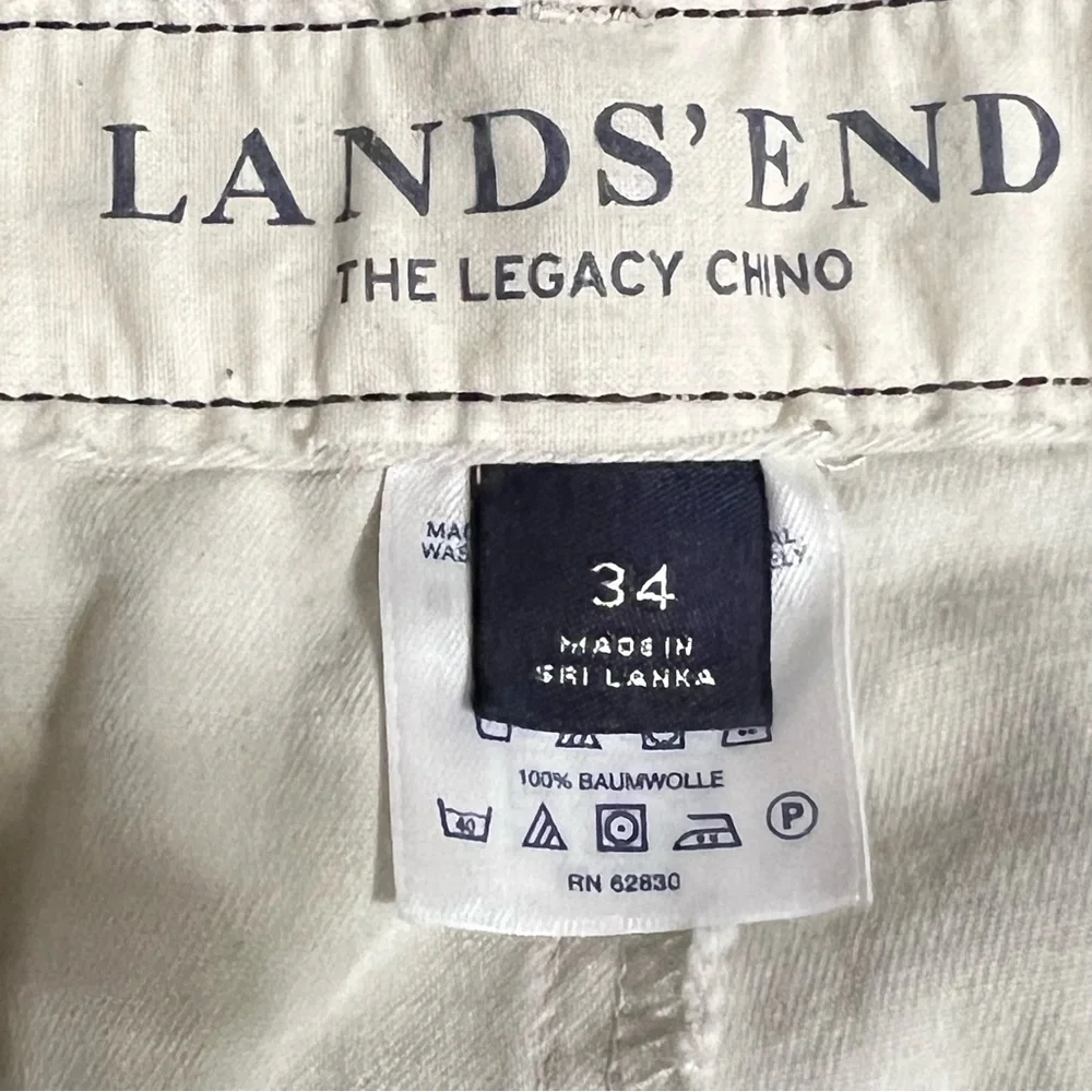 Lands' End Men’s Chino Pants Cream The Legacy size 34